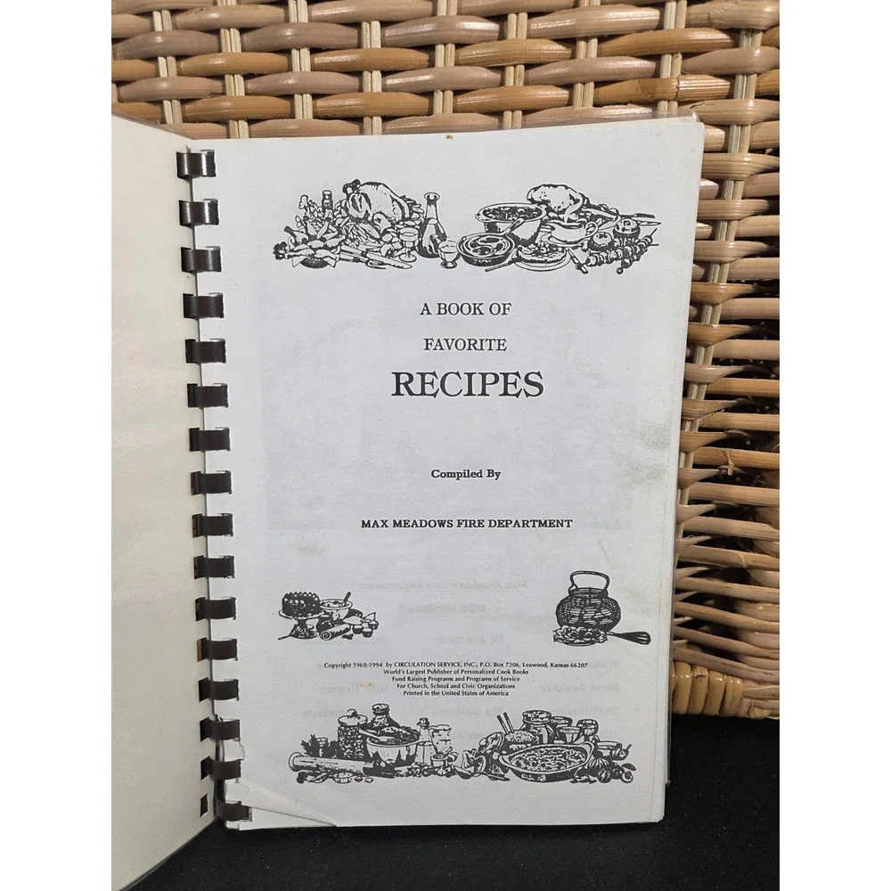Max Meadows Fire Department Cookbook Max‎ Meadows, Virginia 1993 Spiral Local